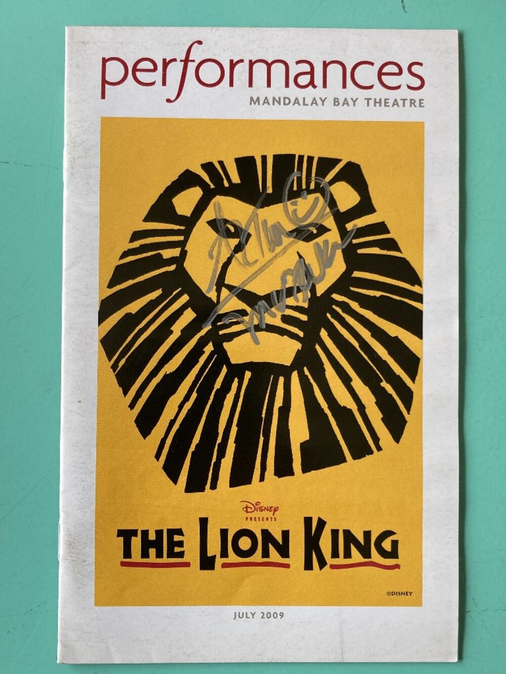 Alton Fitzgerald White Signed Playbill The Lion King Mandalay Bay Theater 2009